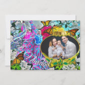 Cartes Pour Fêtes Annuelles Feliz Navidad Dancing Butterflies PV01 (Devant)