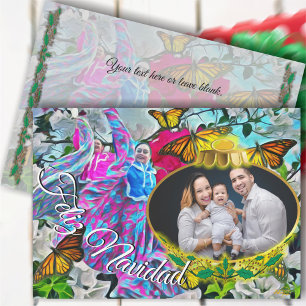 Cartes Pour Fêtes Annuelles Feliz Navidad Dancing Butterflies PV01