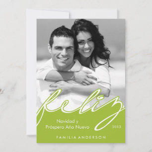 Cartes Pour Fêtes Annuelles Feliz Navidad Espagnol Joyeuses Fêtes {green}