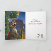 Cartes Pour Fêtes Annuelles Feliz Navidad Festive Funny Chat Noël (Intérieur)