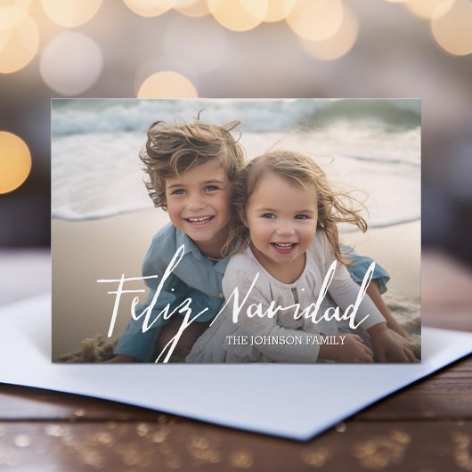Cartes Pour Fêtes Annuelles Feliz Navidad - Joyeux Noël moderne photo complète