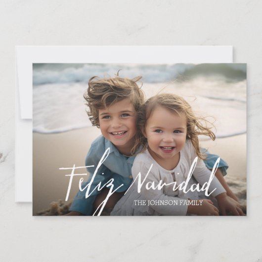 Cartes Pour Fêtes Annuelles Feliz Navidad - Joyeux Noël moderne photo complète (Devant)