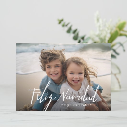 Cartes Pour Fêtes Annuelles Feliz Navidad - Joyeux Noël moderne photo complète (Debout devant)