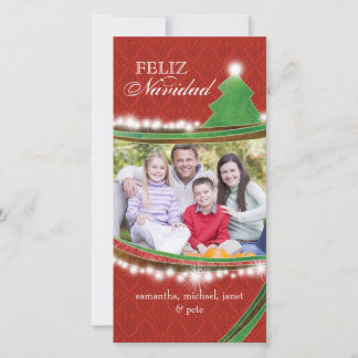 Cartes Pour Fêtes Annuelles Feliz Navidad Joyous Christmas Family Photo