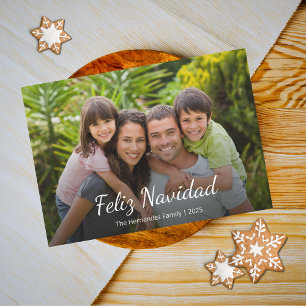 Cartes Pour Fêtes Annuelles Feliz Navidad Modern Christmas Photo de famille de