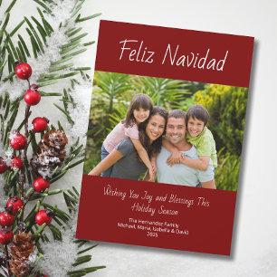Cartes Pour Fêtes Annuelles Feliz Navidad Modern Family Photo Noël