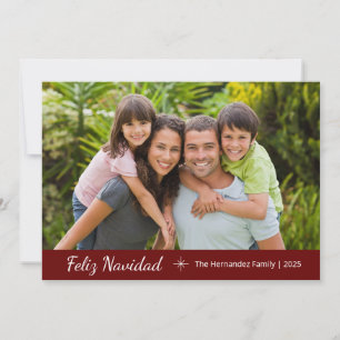 Cartes Pour Fêtes Annuelles Feliz Navidad Modern Family Photo Noël Rouge
