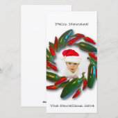Cartes Pour Fêtes Annuelles Feliz Navidad Pepper Wreath Photo (Devant / Derrière)