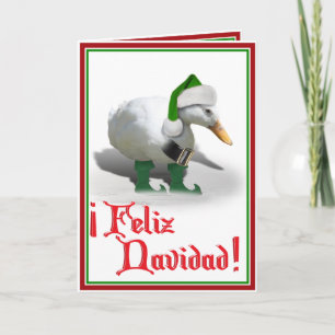 Cartes Pour Fêtes Annuelles Feliz Navidad - Père Noël Helper Elf Duck