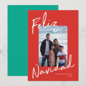 Cartes Pour Fêtes Annuelles Feliz Navidad Red Green White (Devant / Derrière)