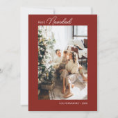 Cartes Pour Fêtes Annuelles Feliz Navidad Retro Script Photo Red Holiday Card (Devant)