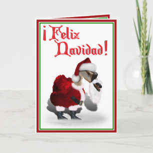 Cartes Pour Fêtes Annuelles Feliz Navidad - Silly Père Noël Goose