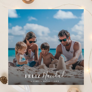 Cartes Pour Fêtes Annuelles Feliz Navidad Spanish Christmas Family Beach
