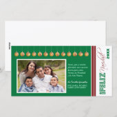Cartes Pour Fêtes Annuelles Feliz Navidad Spanish Holiday Photocard (vert) (Devant / Derrière)