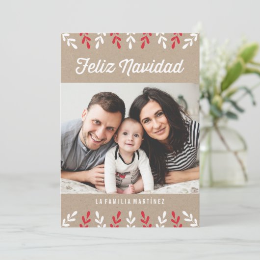 Cartes Pour Fêtes Annuelles Feliz Navidad | Tarjeta de Navidad (Debout devant)