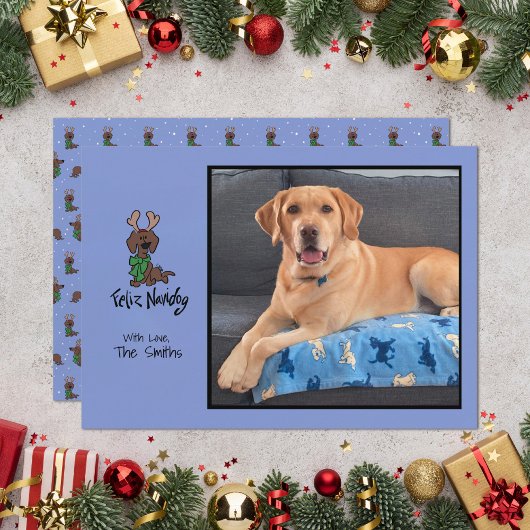 Cartes Pour Fêtes Annuelles Feliz Navidog Dachshund Reindeer Personnaliser la
