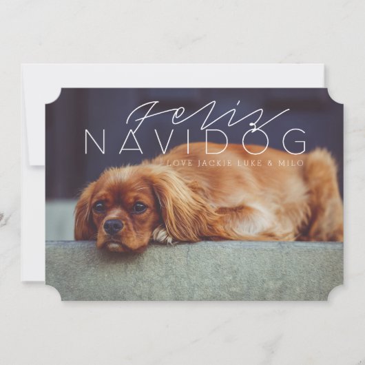 Cartes Pour Fêtes Annuelles Feliz Navidog | Photo de vacances (Devant)