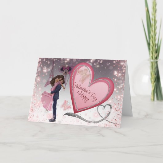 Cartes Pour Fêtes Annuelles feliz Valentin de Torre Eiffel (Devant)