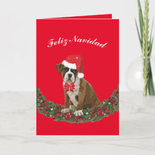 Cartes Pour Fêtes Annuelles Felize Navidad lindo perro festivo