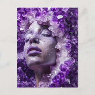 Cartes Pour Fêtes Annuelles Femme au Masque de Cristal Ornée d'améthyste Minér