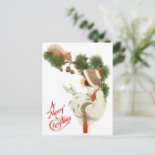 Cartes Pour Fêtes Annuelles Femme Befriends Squirel à l'heure de Noël (Debout devant)