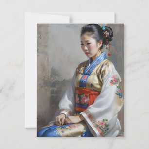 Cartes Pour Fêtes Annuelles Femme chinoise Zhuang E