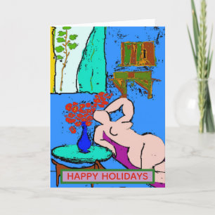 Cartes Pour Fêtes Annuelles Femme comique abstraite