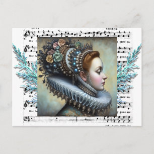 Cartes Pour Fêtes Annuelles Femme de la Renaissance Portrait Vintage