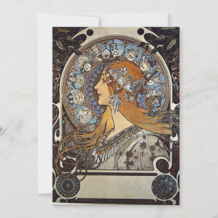 Cartes Pour Fêtes Annuelles Femme du Zodiac par Alphonse Mucha - Art Nouveau