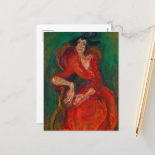 Cartes Pour Fêtes Annuelles Femme en Rouge, La femme en rouge par Chaim Soutin