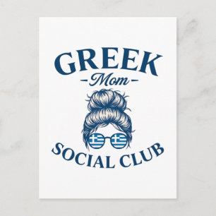 Cartes Pour Fêtes Annuelles Femme Grec Maman Social Club Trendy Greek Mom