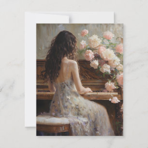 Cartes Pour Fêtes Annuelles Femme jouant au piano