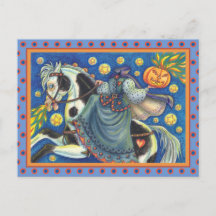FEMME SANS TÊTE, SIDESADDLE SUR HALLOWEEN PINTO