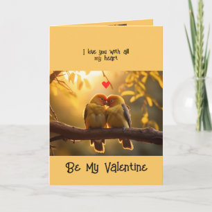 Cartes Pour Fêtes Annuelles Femme Valentine Love Lovebirds Bird Art