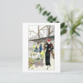 Cartes Pour Fêtes Annuelles Femme vêtue d'une robe d'affaires en velours noir  (Debout devant)