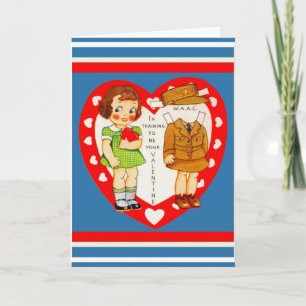 Cartes Pour Fêtes Annuelles Femmes de l'armée 2ÈME GUERRE MONDIALE de l'WAAC C