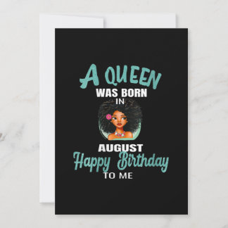 Cartes Pour Fêtes Annuelles Femmes Une Reine Est Née En Août Cadeau D'Annivers