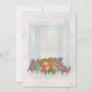 Cartes Pour Fêtes Annuelles Fenêtre avec boîte à fleurs