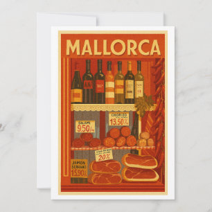 Cartes Pour Fêtes Annuelles Fenêtre de magasin de chorizo de vin rétro vintage