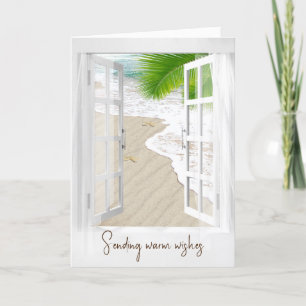 Cartes Pour Fêtes Annuelles Fenêtre de Noël tropicale avec Starfish