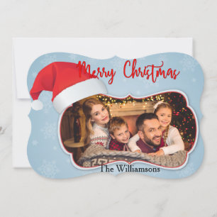 Cartes Pour Fêtes Annuelles Fenêtre Photo Avec Le Chapeau De Père Noël Fancy C