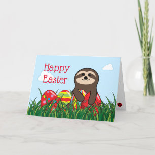 Cartes Pour Fêtes Annuelles Fentes et oeufs de Pâques heureux Pâques