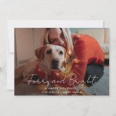 Cartes Pour Fêtes Annuelles Fer et brillant script photo Noël (Devant)