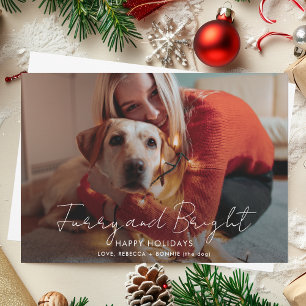 Cartes Pour Fêtes Annuelles Fer et brillant script photo Noël
