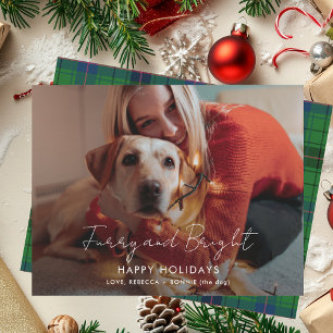 Cartes Pour Fêtes Annuelles Fer plaid et photo brillante Noël Tartan