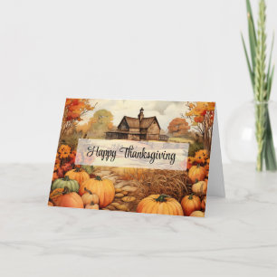 Cartes Pour Fêtes Annuelles Ferme citrouille automne récolte Thanksgiving