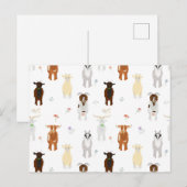Cartes Pour Fêtes Annuelles Ferme d'animaux de compagnie chèvres mignonnes (Devant / Derrière)
