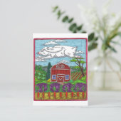 Cartes Pour Fêtes Annuelles Ferme de lapin de Pâques (Debout devant)