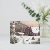 Cartes Pour Fêtes Annuelles Ferme de Noël Vintage (Debout devant)