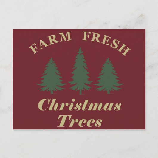Cartes Pour Fêtes Annuelles Ferme de pins de Noël frais (Devant)